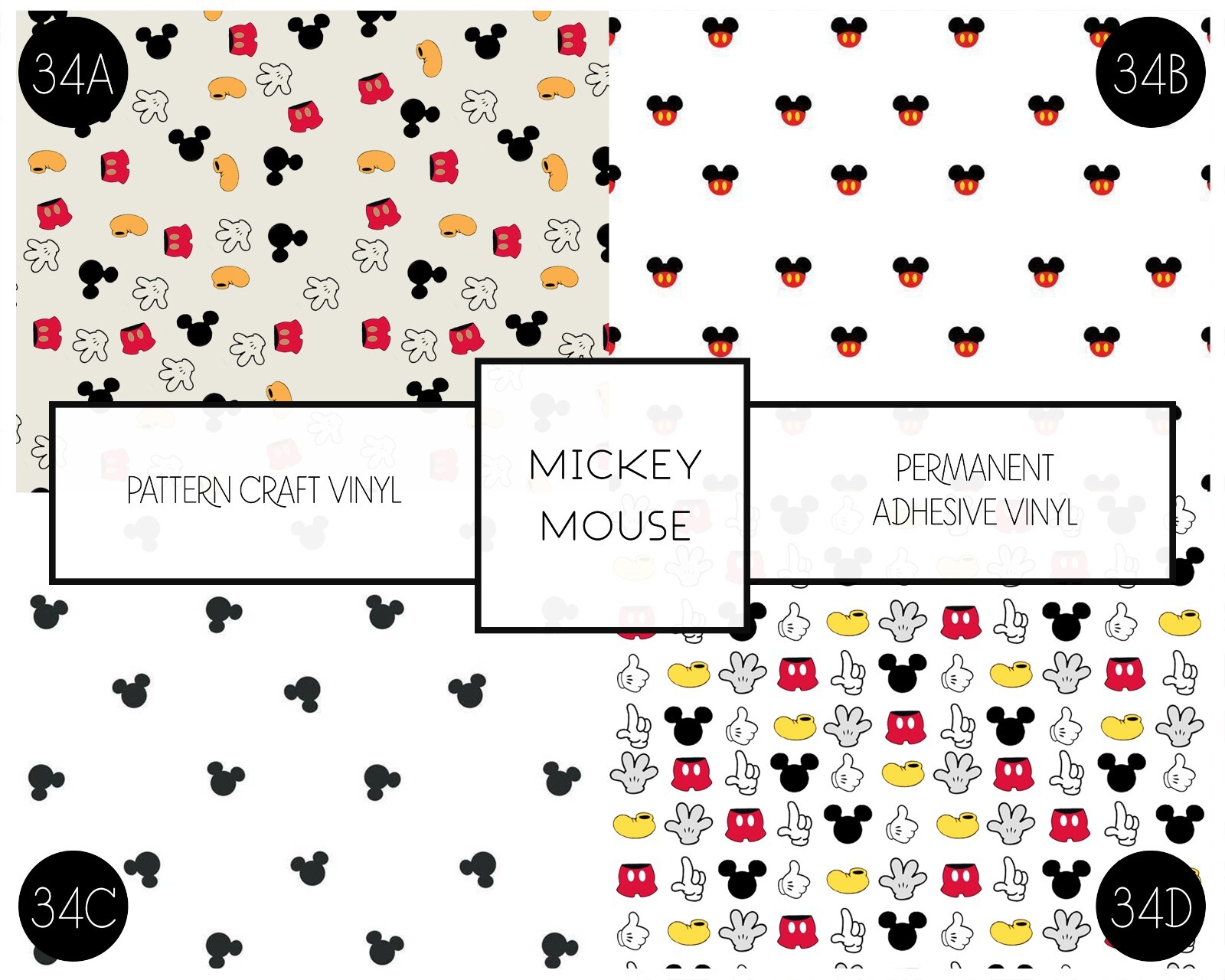 Mickey Mouse HTV, Oracal 651 Permanent Vinyl | FREE SHIPPING