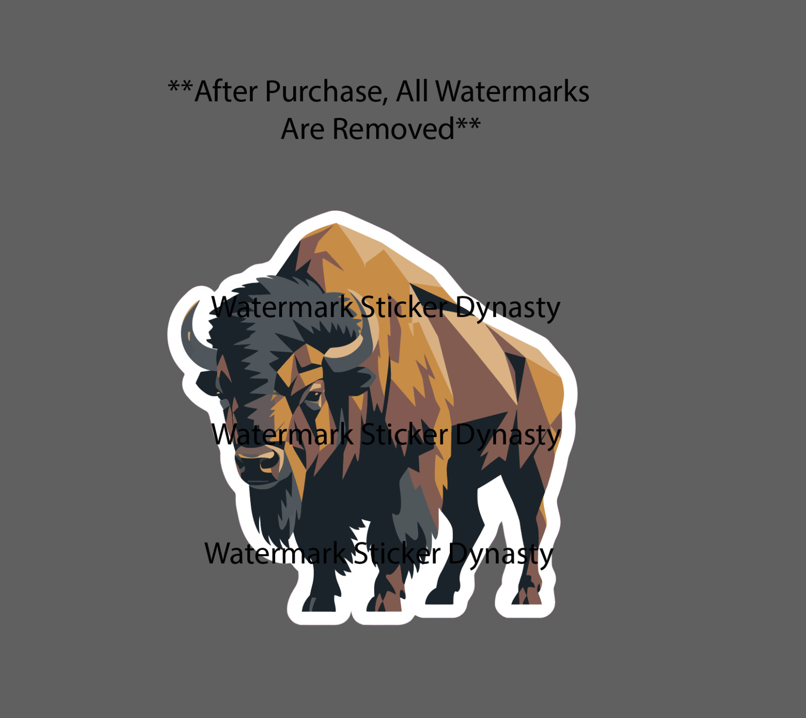 Bison Geometric Sticker Waterproof Decal Farm Outdoor Plains Travel Gift NEW