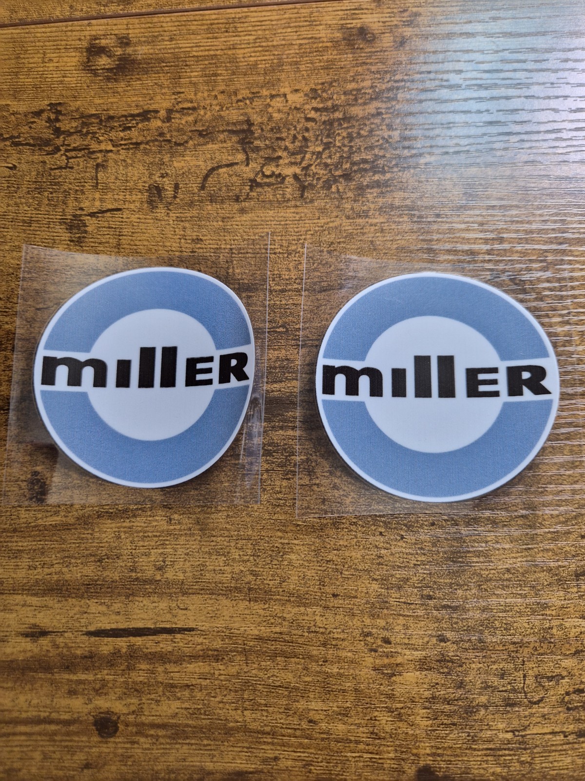 2pc. MILLER WELDER 1980 High Quality UVDTF Raised Decal Waterproof USA Not Vinyl