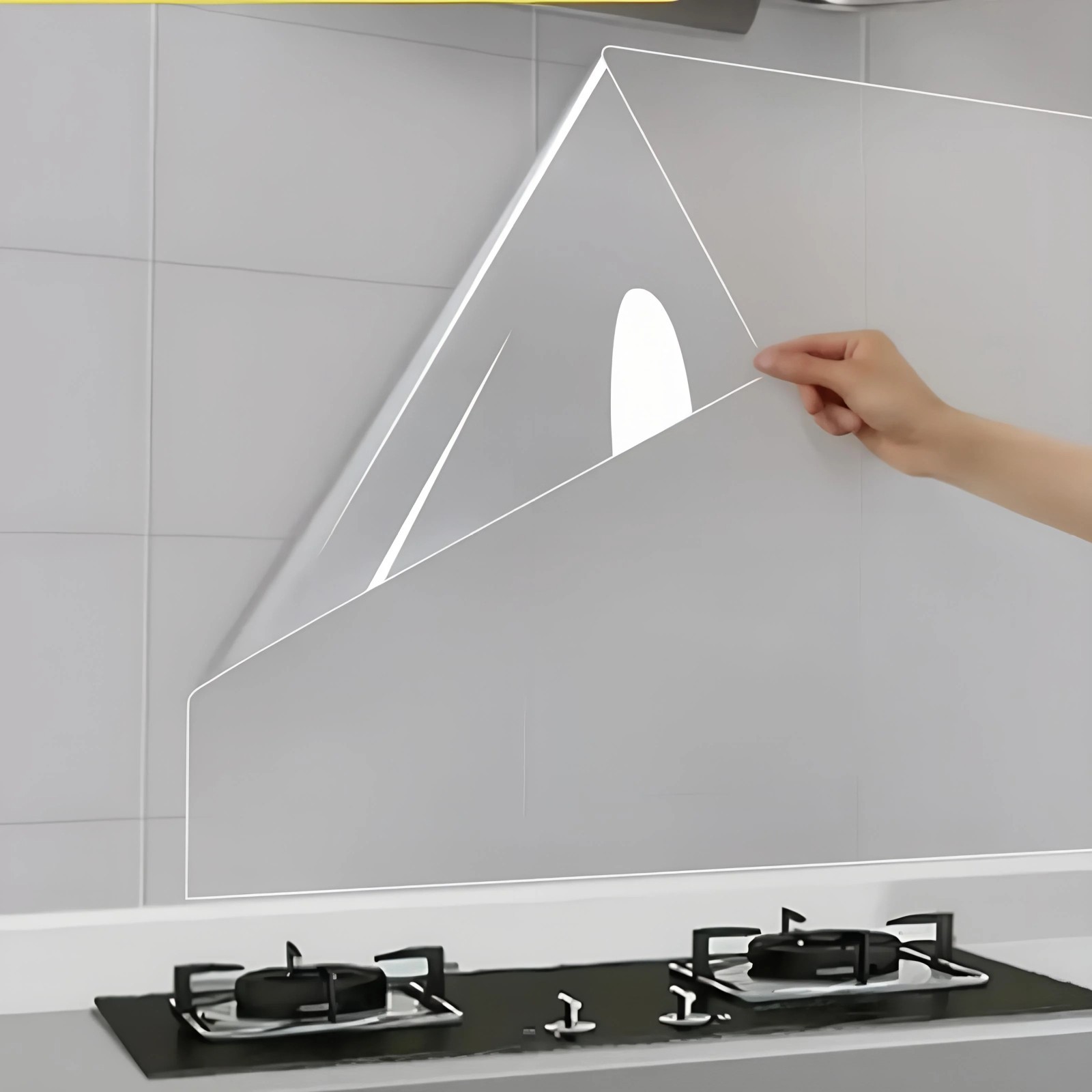Kitchen Oil Proof Wall Sticker Self Adhesive Clear Wallpaper Heat Resistant