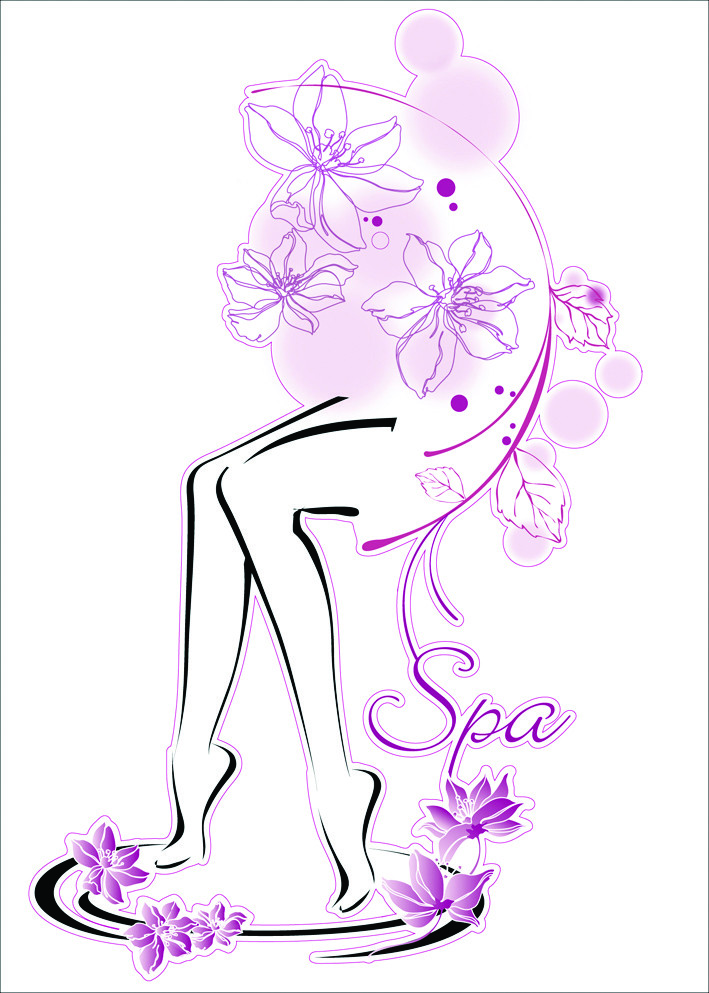 Pre-Cut Reusable Spa Room Artwork Decor Wall Sticker Decal 15"W X 23"H