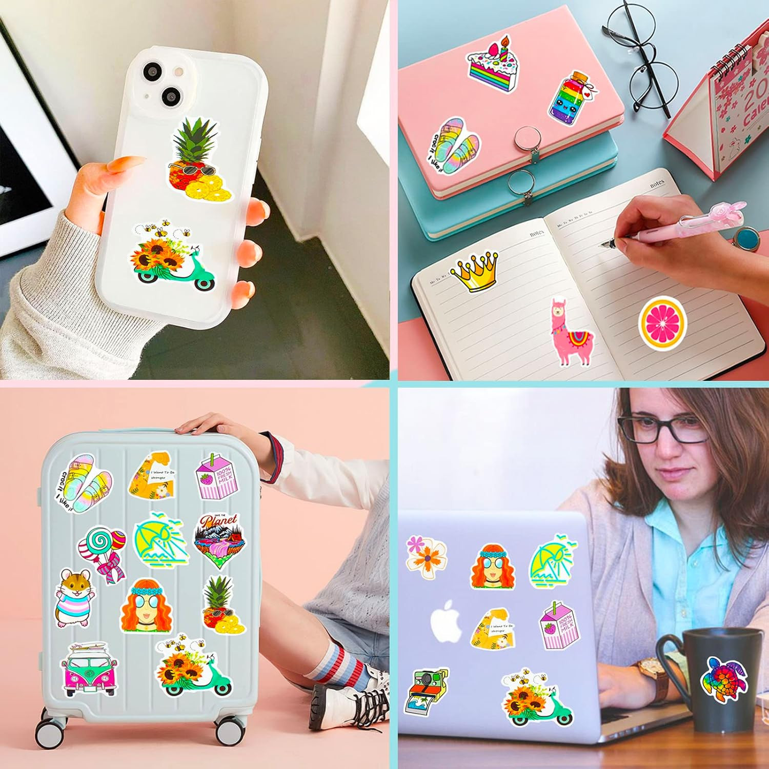 Art Stickers for Kids Teens Adults, 100 Pcs Cute Aesthetic Vinyl Waterproof Stic