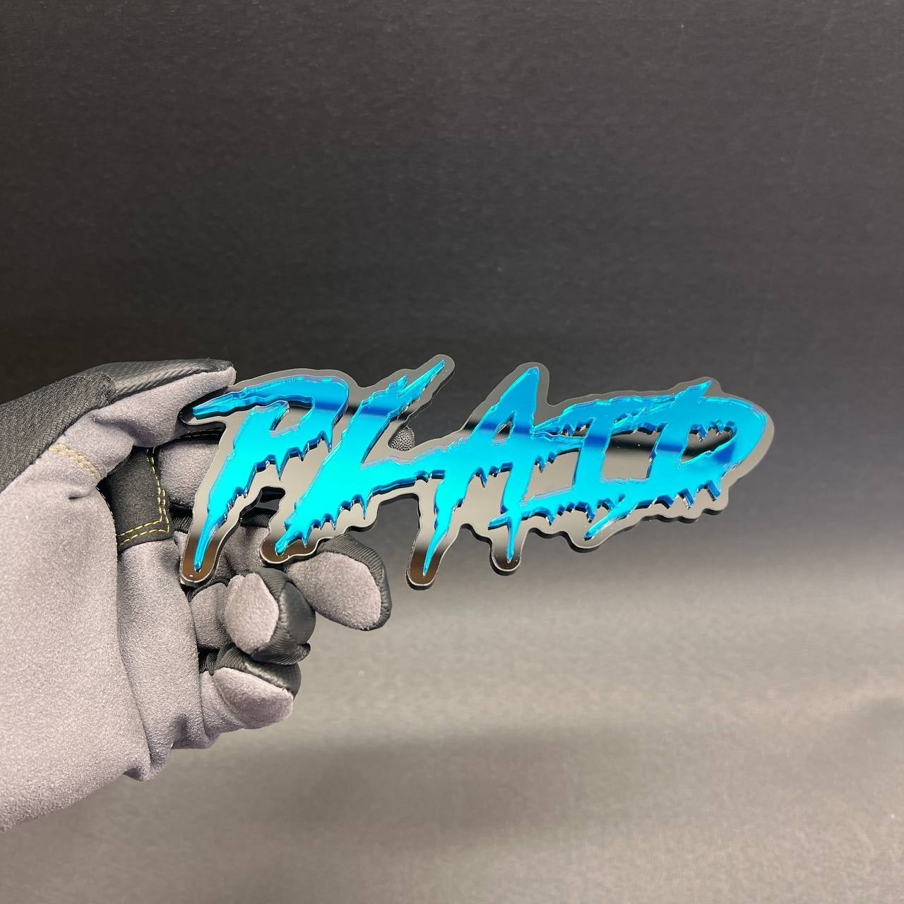 1x PLAID Custom Text 3D Acrylic Car Emblem Badge Multicolor Fender Decal
