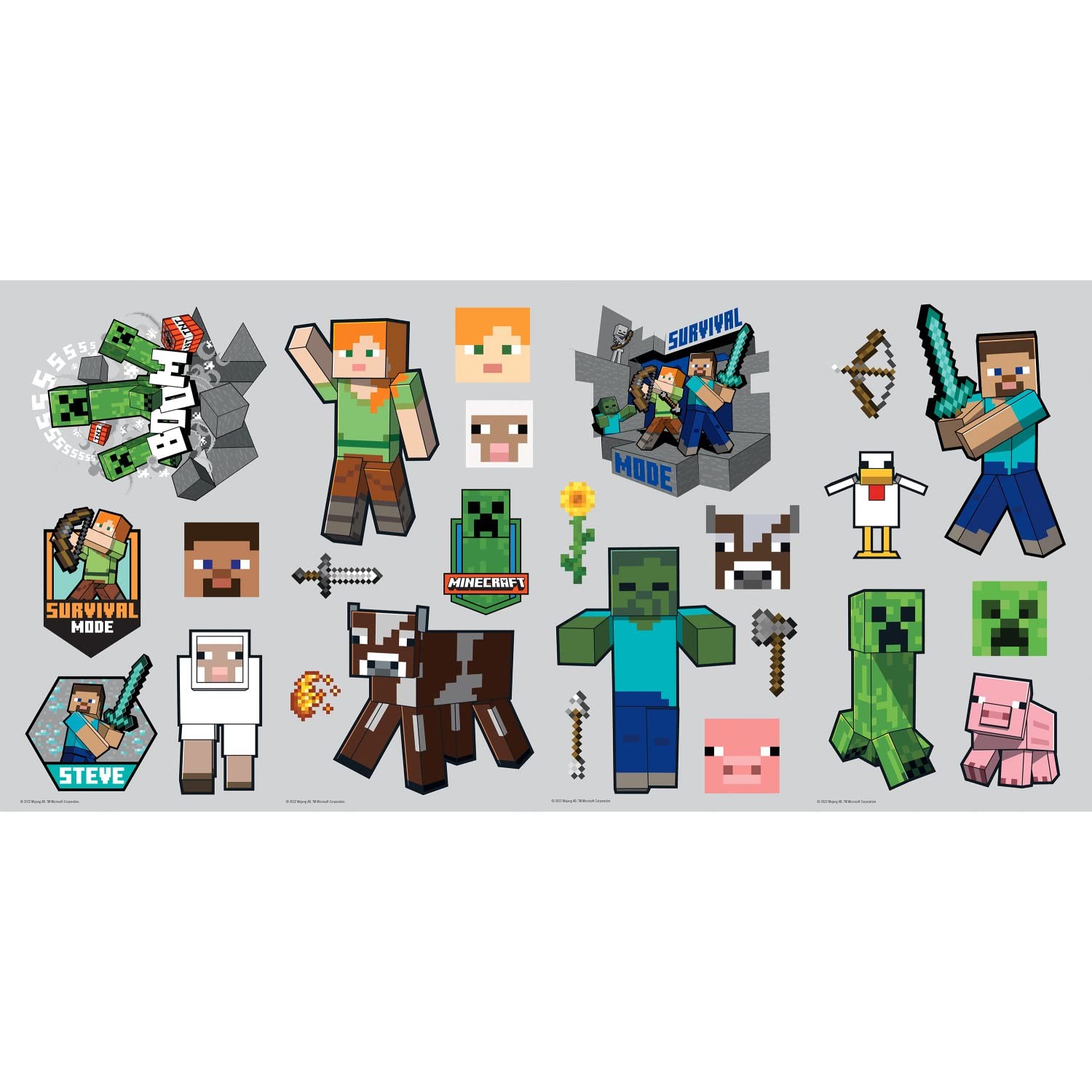 RMK5366SCS Minecraft Characters Peel and Stick Wall Decals