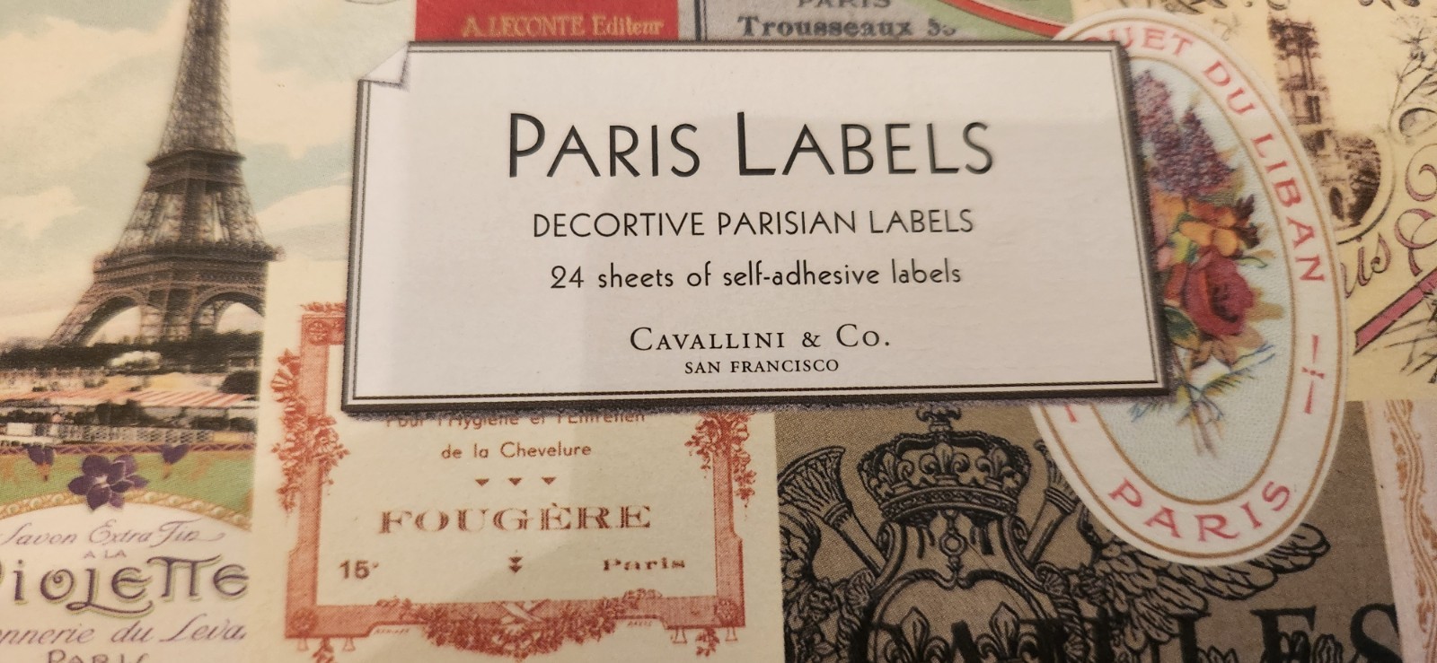 Cavallini & Co. Paris Stickers Labels 24 Sheets Self Adhesive Labels in Tin New