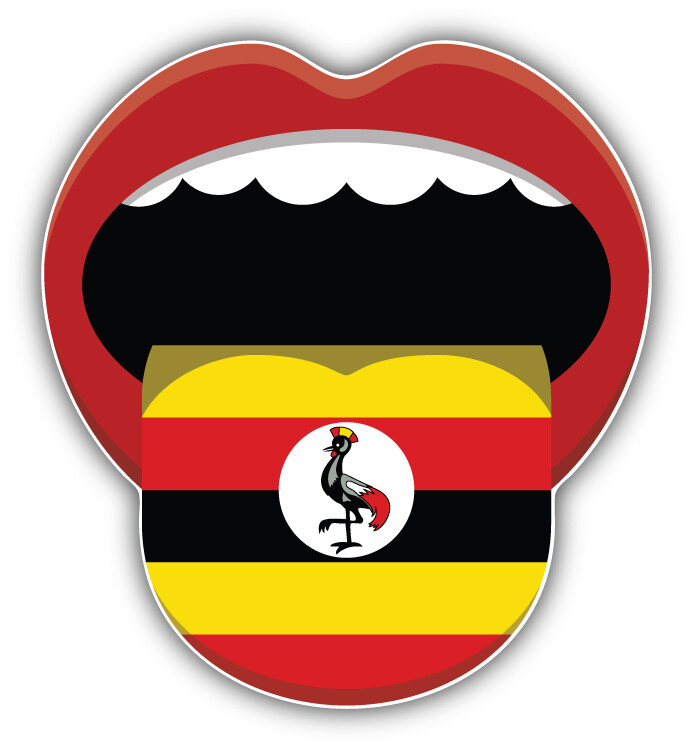 Uganda Flag Mouth Car Bumper Sticker Decal