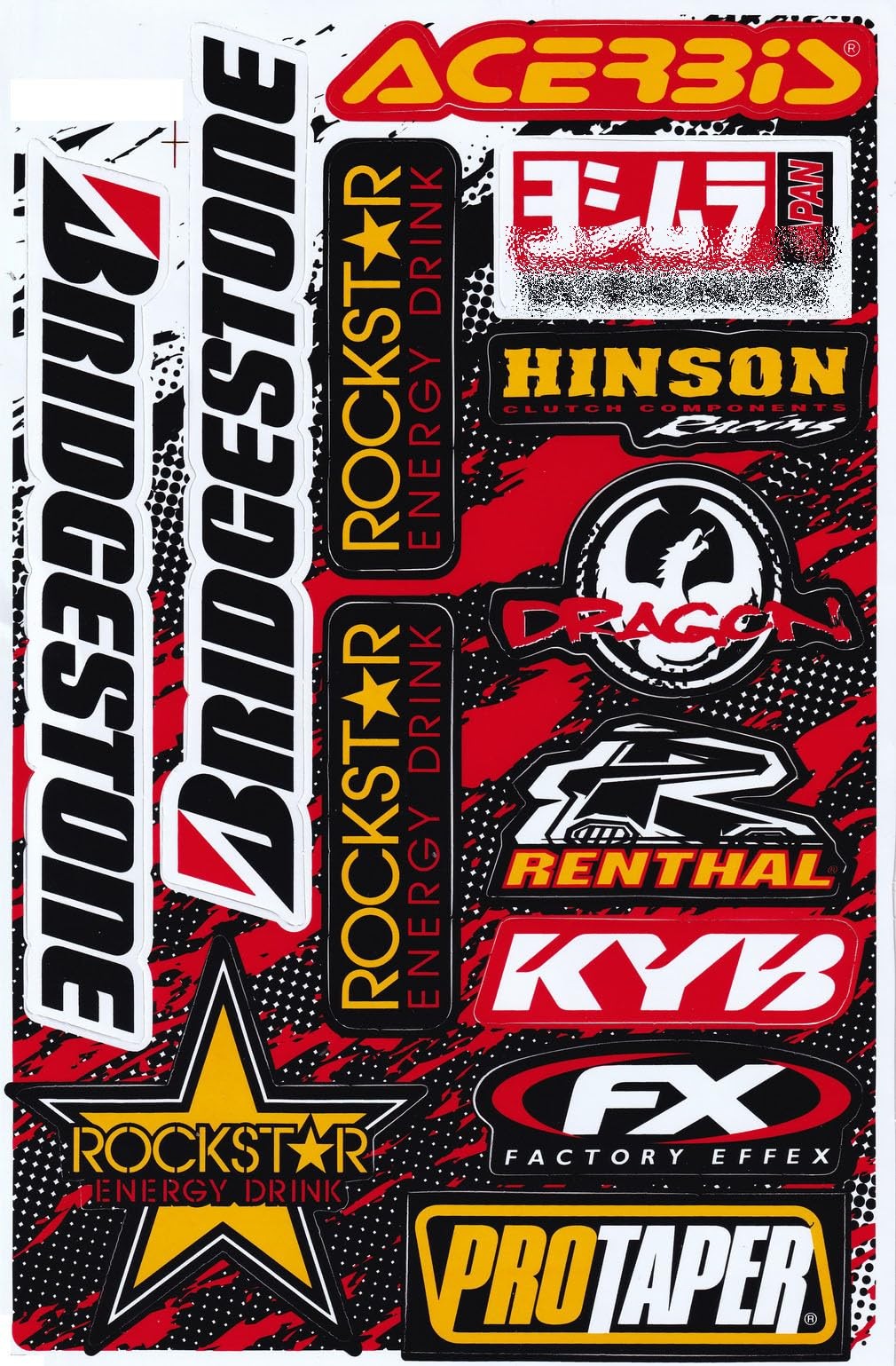 Set of 5 Motocross Dirt Bike Helmet Decal Kit Sticker Sheets #Su501