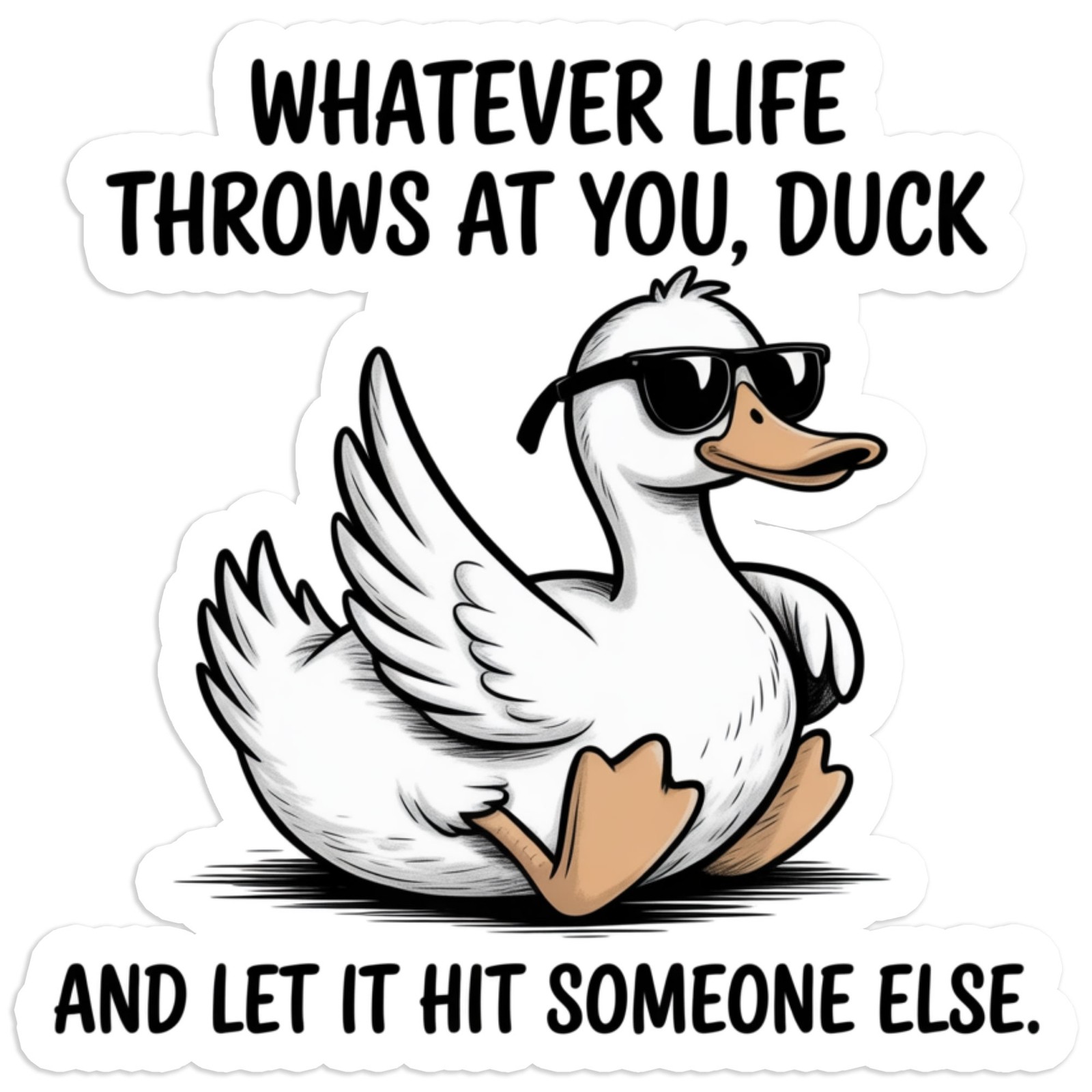 Whatever Life Throws At You Duck – Vinyl Decal Sticker – #1821