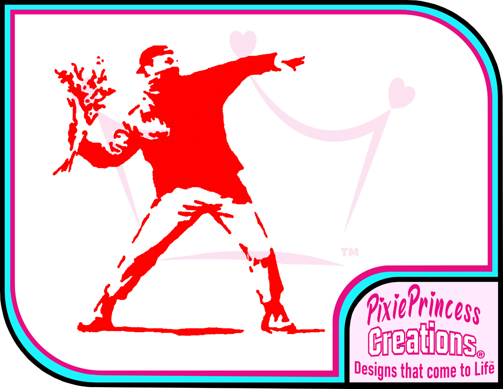 Banksy D Flower Thrower Vinyl Sticker Wall Art Poster Car Van Home Decor Decal