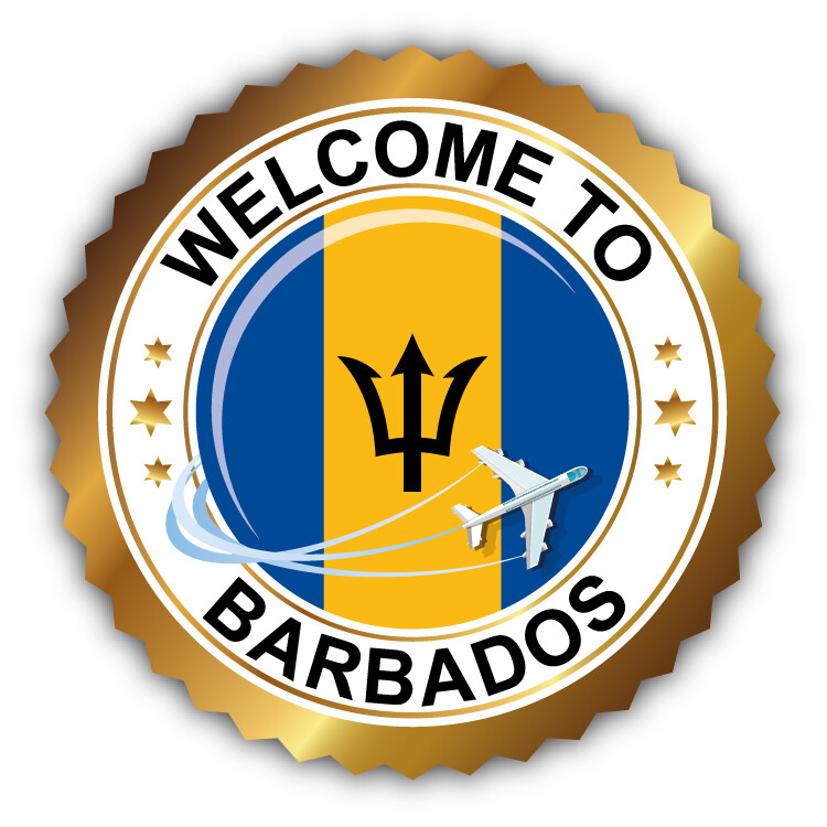 Welcome To Barbados Flag Label Car Bumper Sticker Decal