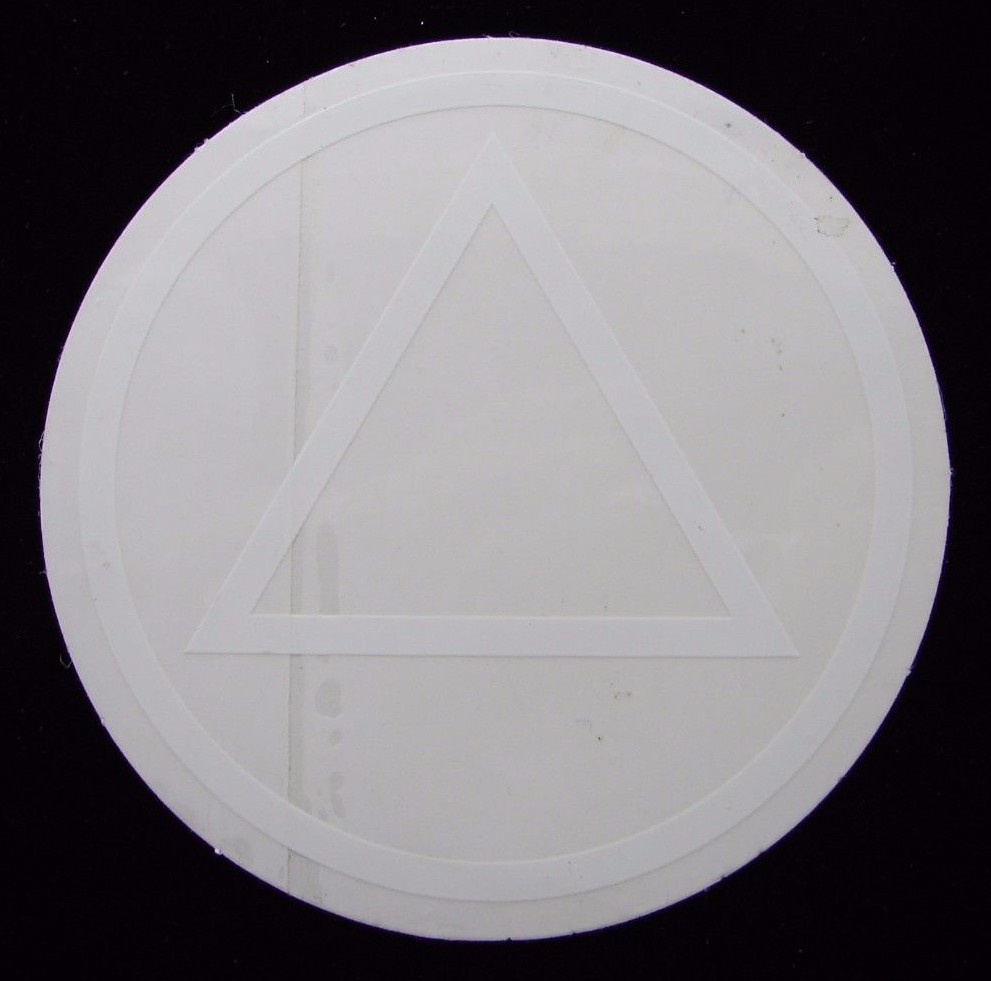 Alcoholics Anonymous AA Symbol Decal 3" Round Window Bumper Sticker Sober Token