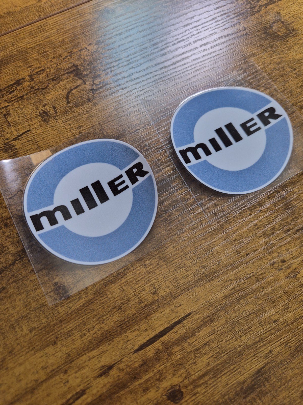 2pc. MILLER WELDER 1980 High Quality UVDTF Raised Decal Waterproof USA Not Vinyl