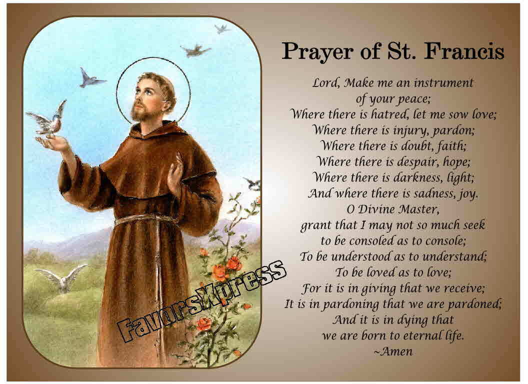 St. Francis of Assisi Prayer MAGNET ~ Catholic GIFT 5.25 x 4 inches