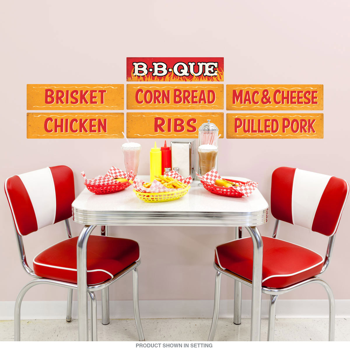 B-B-Que and Sides Horizontal Wall Decal Set Kitchen Decor
