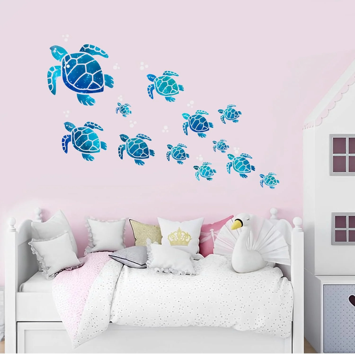 12 Pcs Turtle Stickers, Vinyl Ocean Sea Turtle Stickers Wall Decor, 12 Size Wate