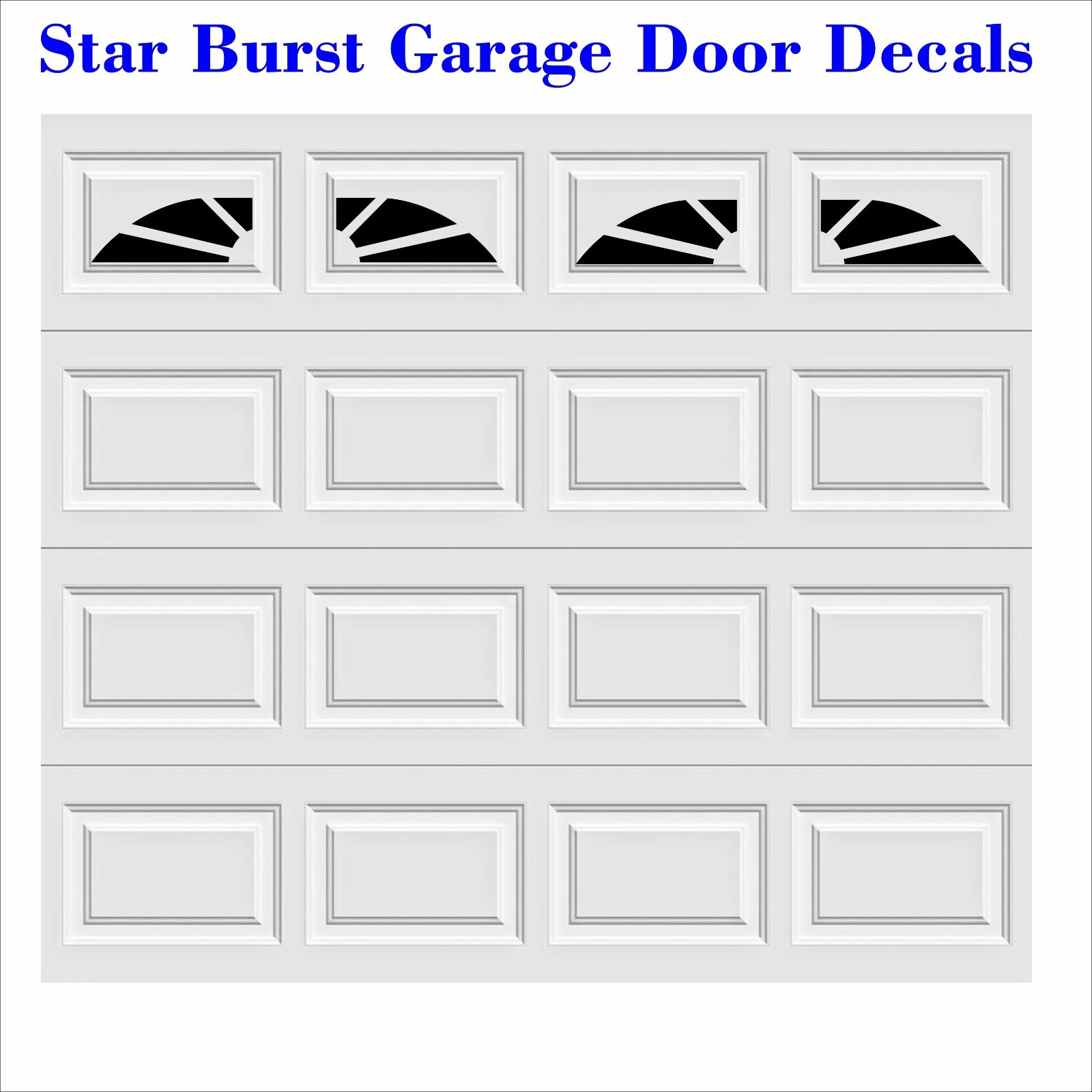 Starburst Faux Window Garage Door Vinyl Decals Fits 8 x 15 & up Style A2