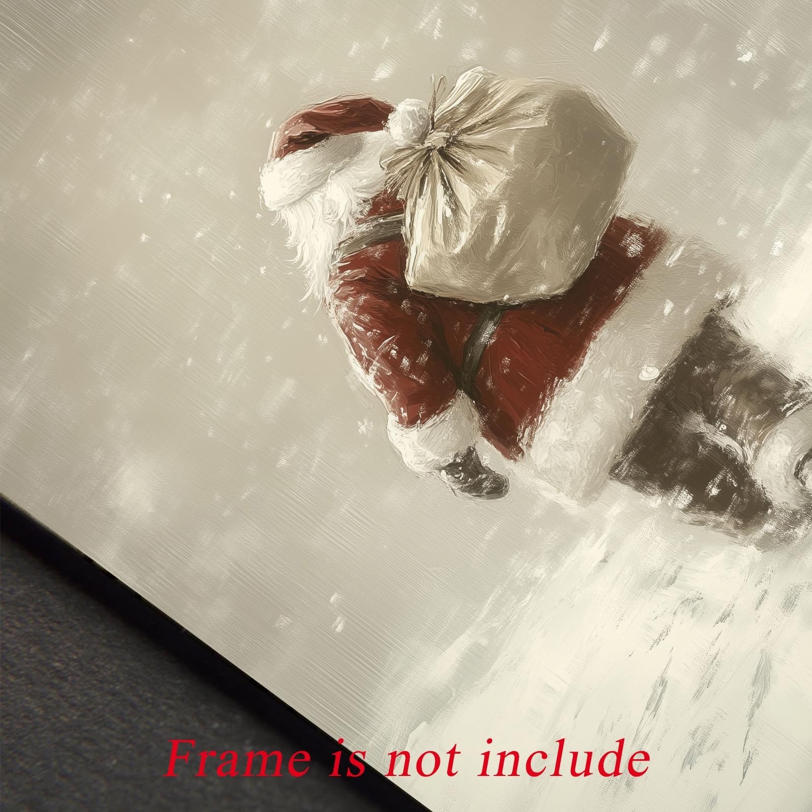 Uniro Christmas Wall Art Prints, Vintage Christmas Decor, Neutral Santa Claus…