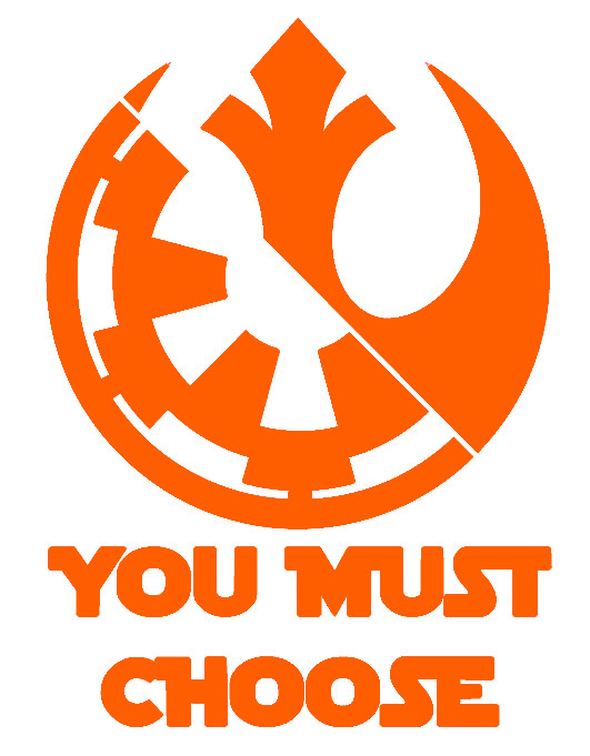 YOU MUST CHOOSE, STAR WARS, EMPIRE / REBEL, DARK /LIGHT, Decal Stickers for Cars