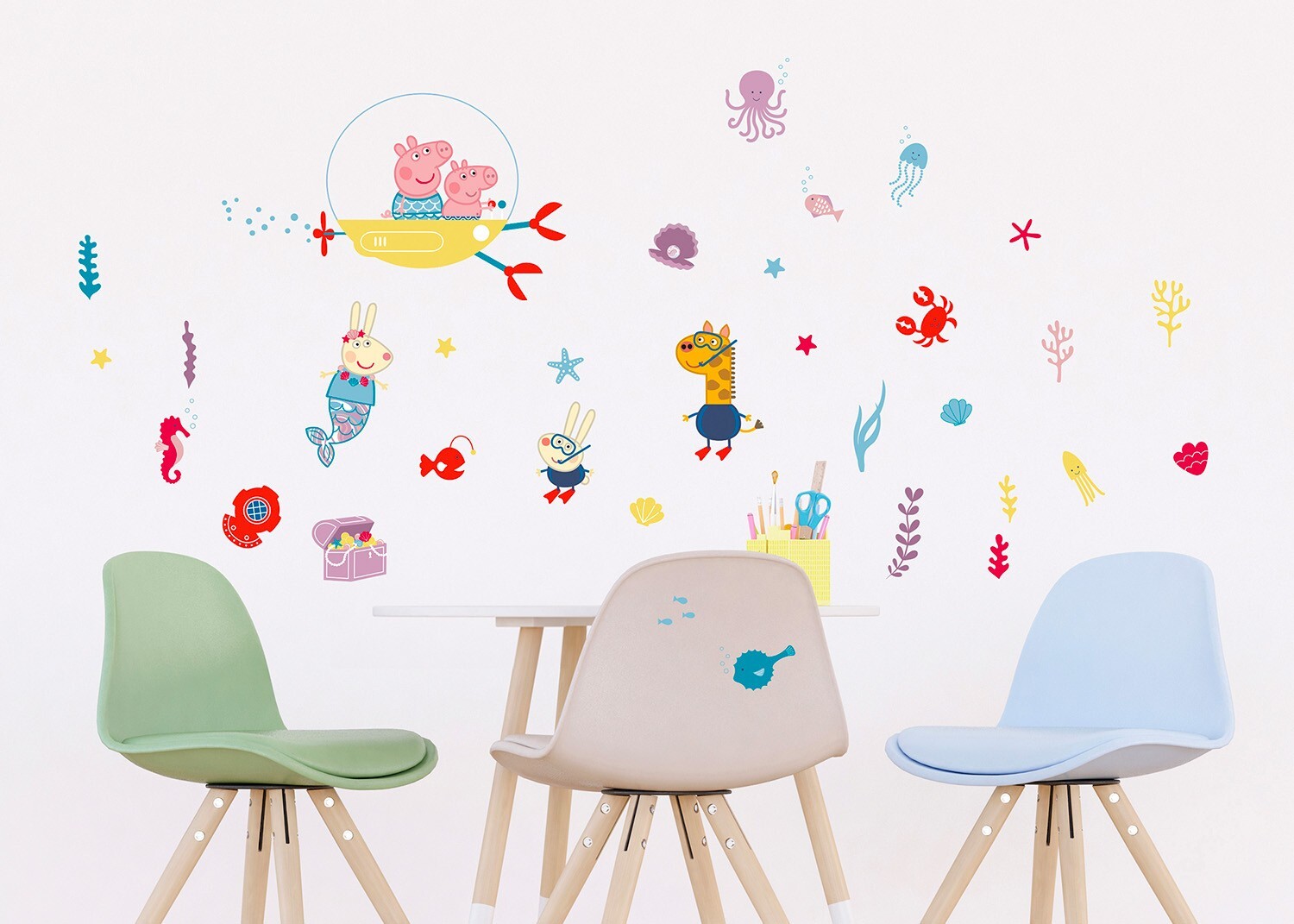 Peppa Pig Wall Stickers Set Adventure Large decals girls bedroom 65×42.5 cm