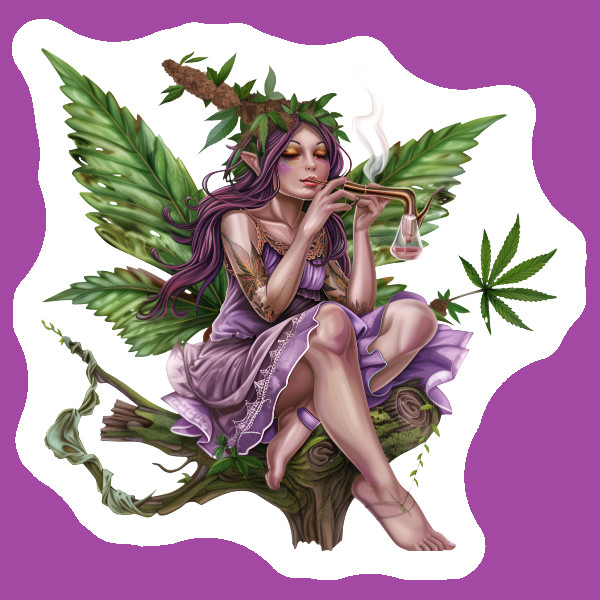 Fairycore Weed Decal Stoner Vinyl Sticker Marijuana 420 Weatherproof Sticker
