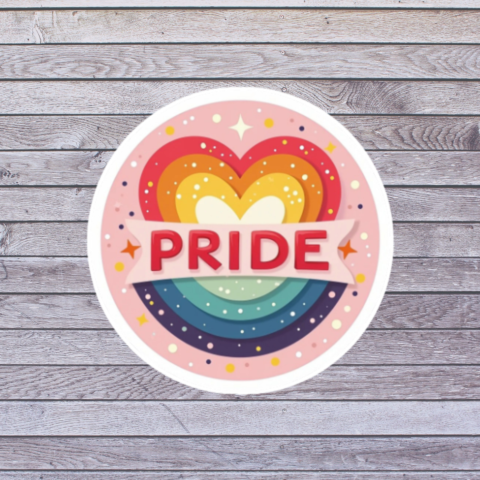Pride sticker vinyl decal pride rainbow heart banner