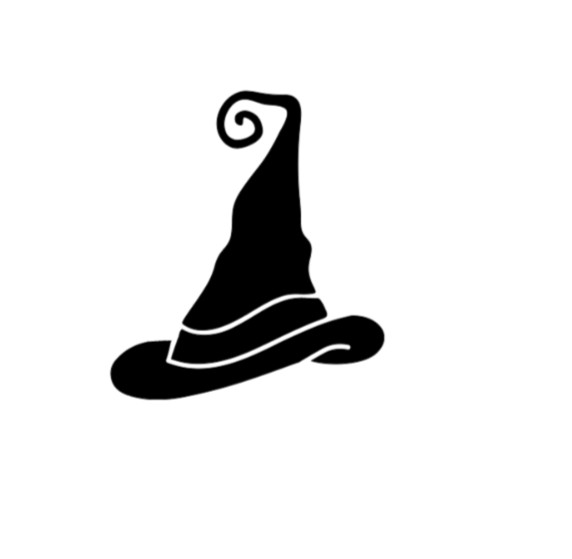 Creepy Witch Wizard Hat Vinyl Decal Sticker Car Truck laptop Mug Halloween Scary
