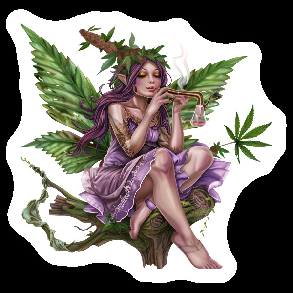 Fairycore Weed Decal Stoner Vinyl Sticker Marijuana 420 Weatherproof Sticker