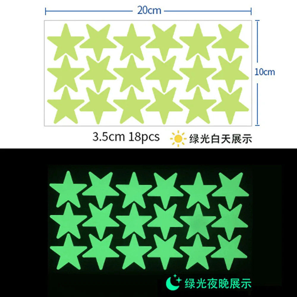 Luminous Wall Stickers for Kids Rooms Dots Stars Ceiling Wall Decals Glowing Sti