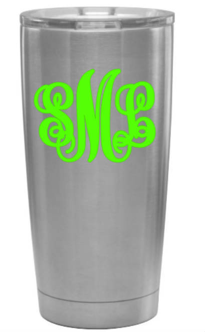 Script Monogram- Great gift idea for Yeti, Cellphones, Auto, Laptop