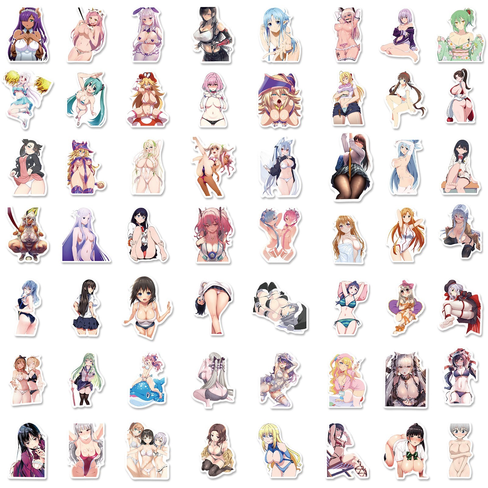 10/50pc Ahegao Hentai Cute Waifu Anime Notebook Laptop Phone Decal Sticker