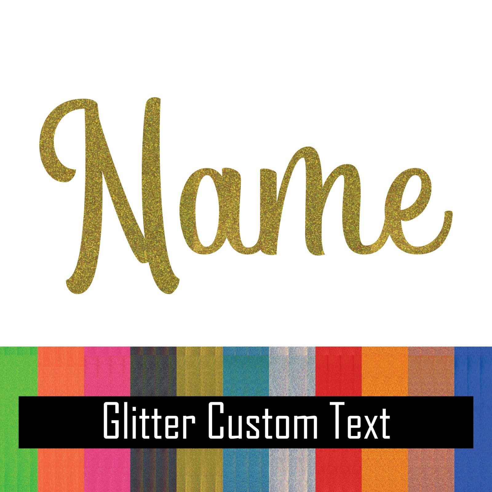 Glitter Custom Text Name Vinyl Decal Sticker for Yeti Tumbler iPhone Samsung