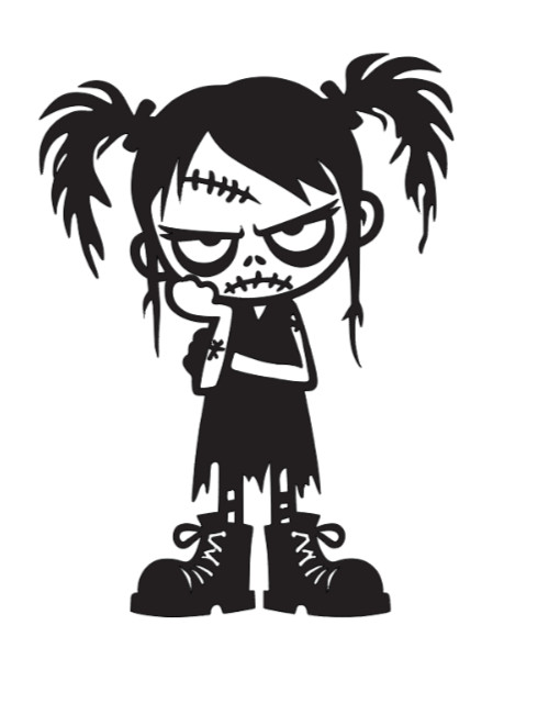 Zombie Girl Vinyl Decal Sticker Car Truck Window Spooky Halloween