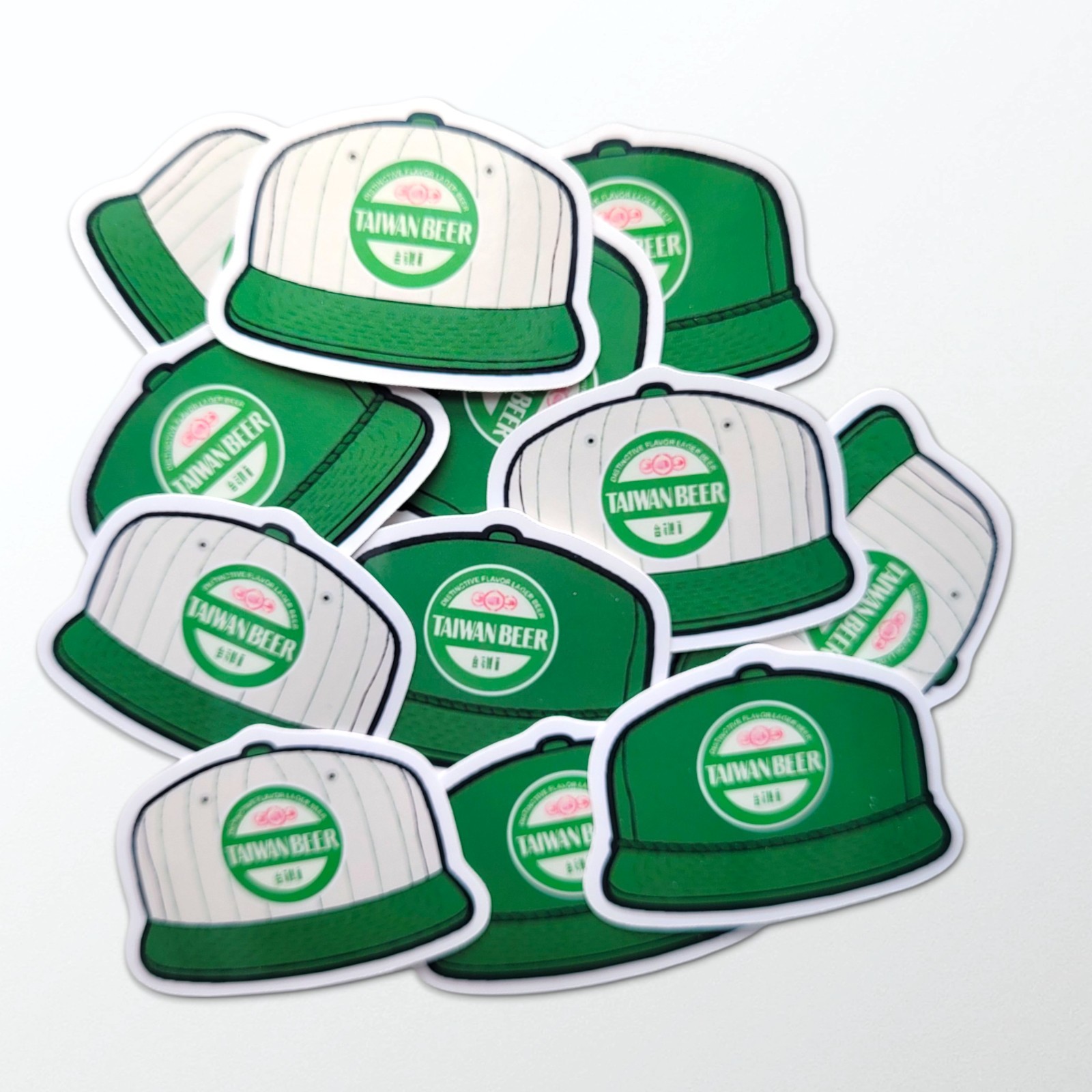Taiwan BEER Cool Fun collectible set of 12 Hat stickers !! Cute RARE ART