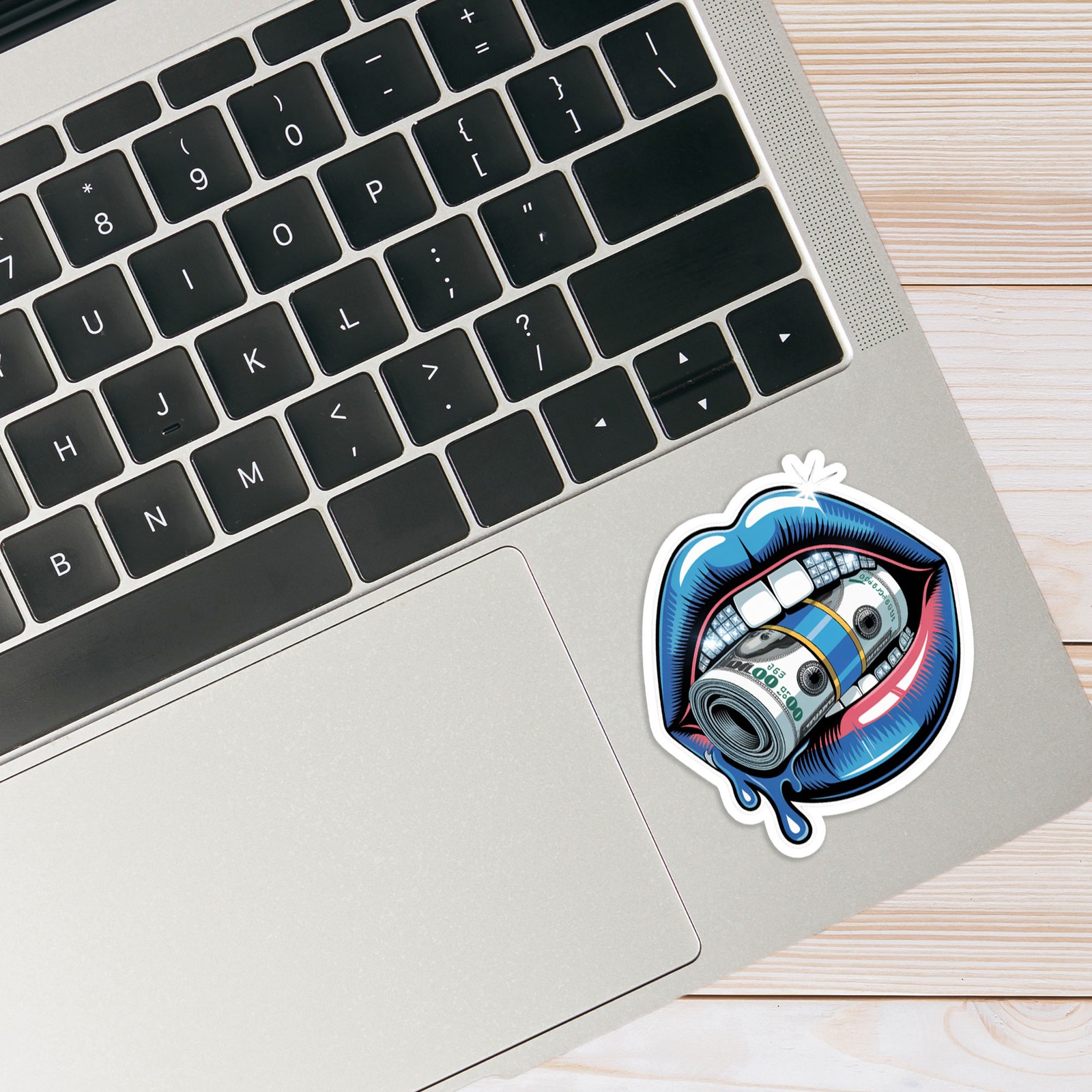Blue Lips with Grills – Vinyl Decal Sticker – Car Window Laptop – #1638