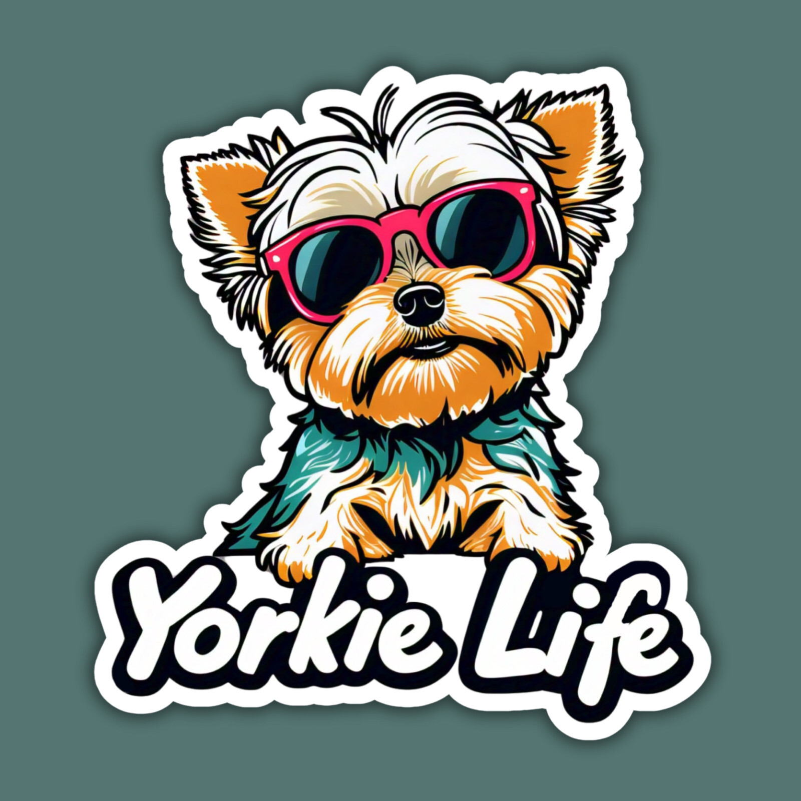 Yorkie Life Yorkshire Terrier Cute Dog Breed Cute 3" Vinyl Laminated Sticker