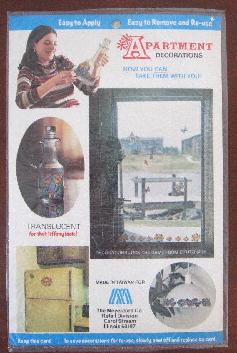 Meyercord VintageTwo Way View Glass Door Decorations Owl, Parrot, Bird ~ NOS