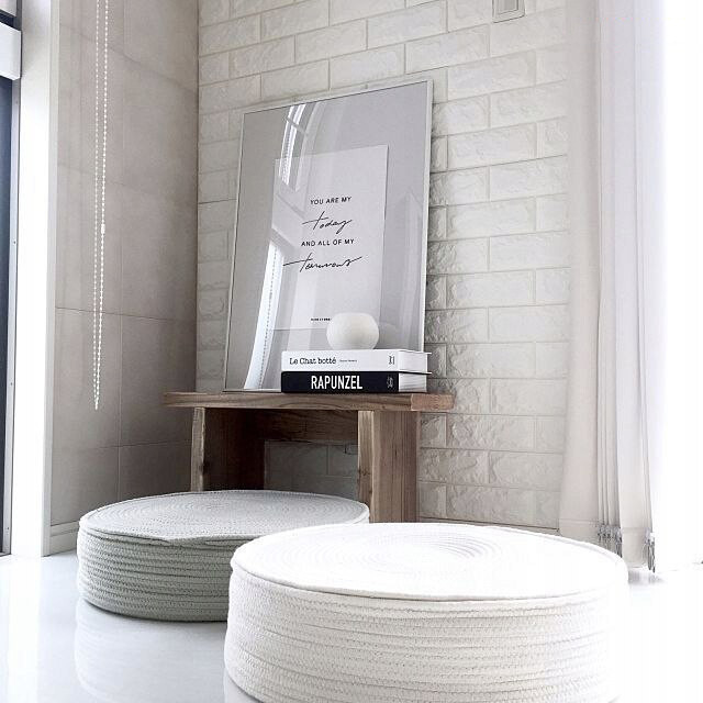 Self Adhesive, 3D, Foam, Wall Panels, Brick White, 31" x 27.5" 5 PIECES!