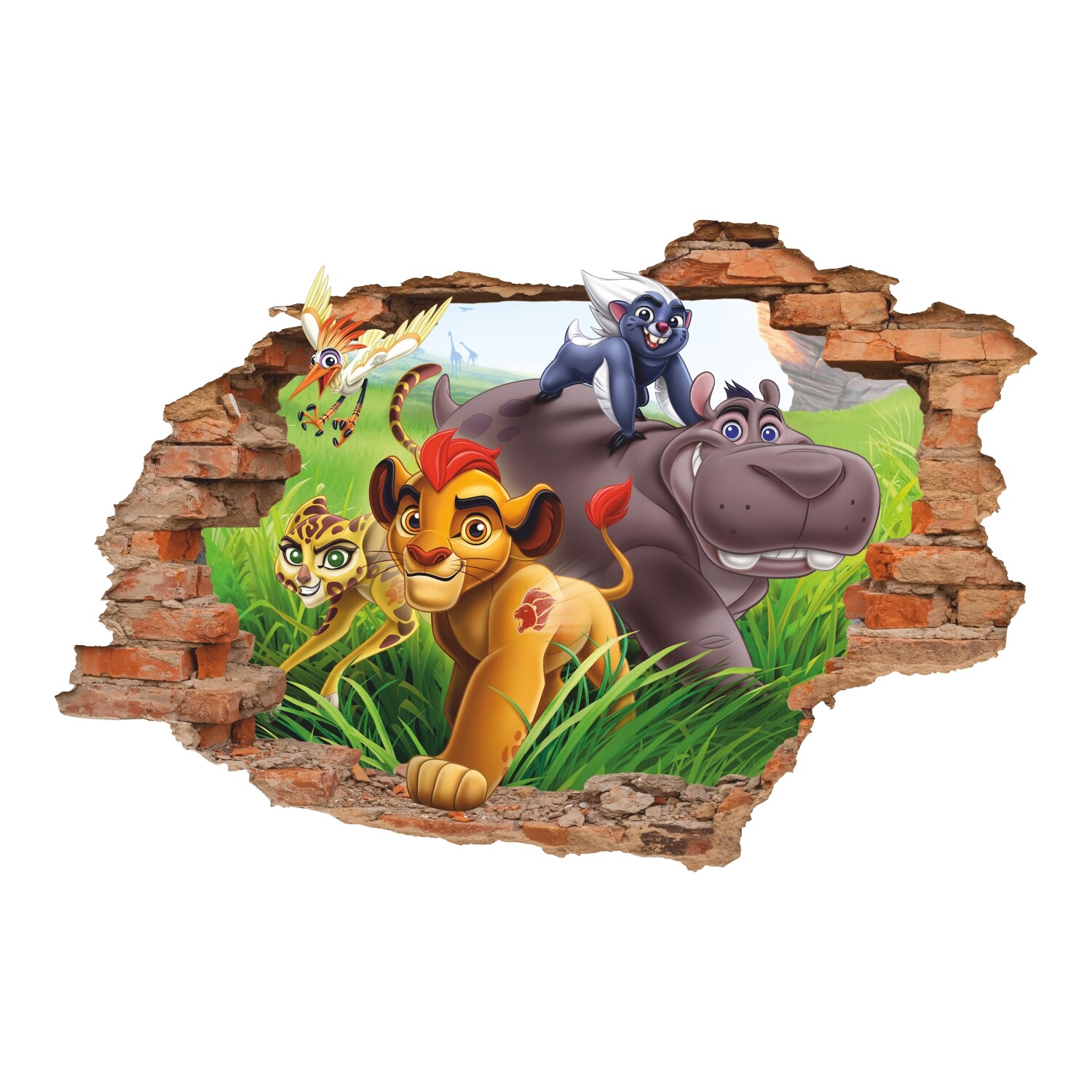 Lion 3D Wall Decal, Simba's son Guard, Cartoon Wall Sticker, Decor