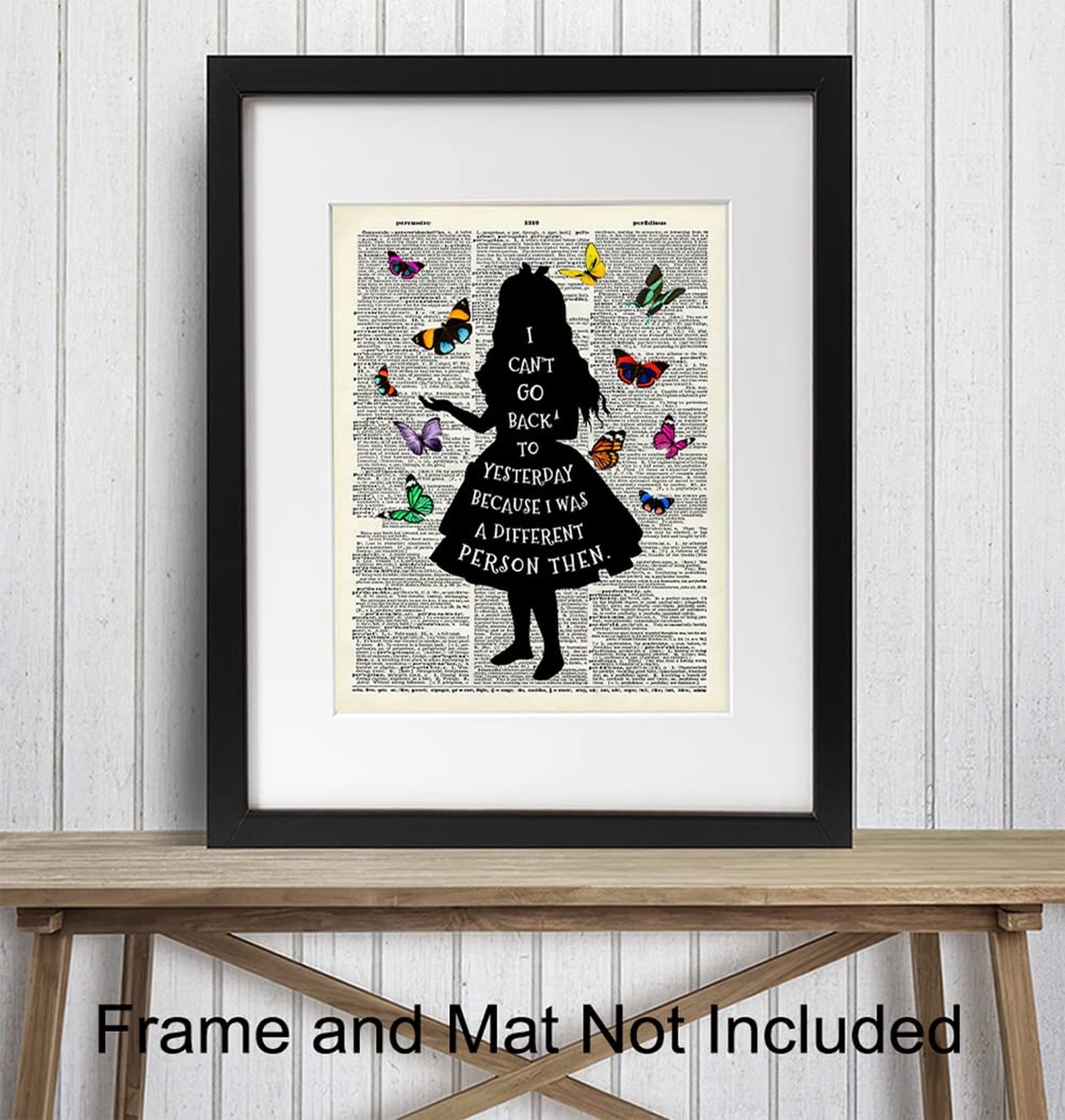 Alice Wonderland Quote Dictionary Art Print – Upcycled Home Decor, Wall Art P…