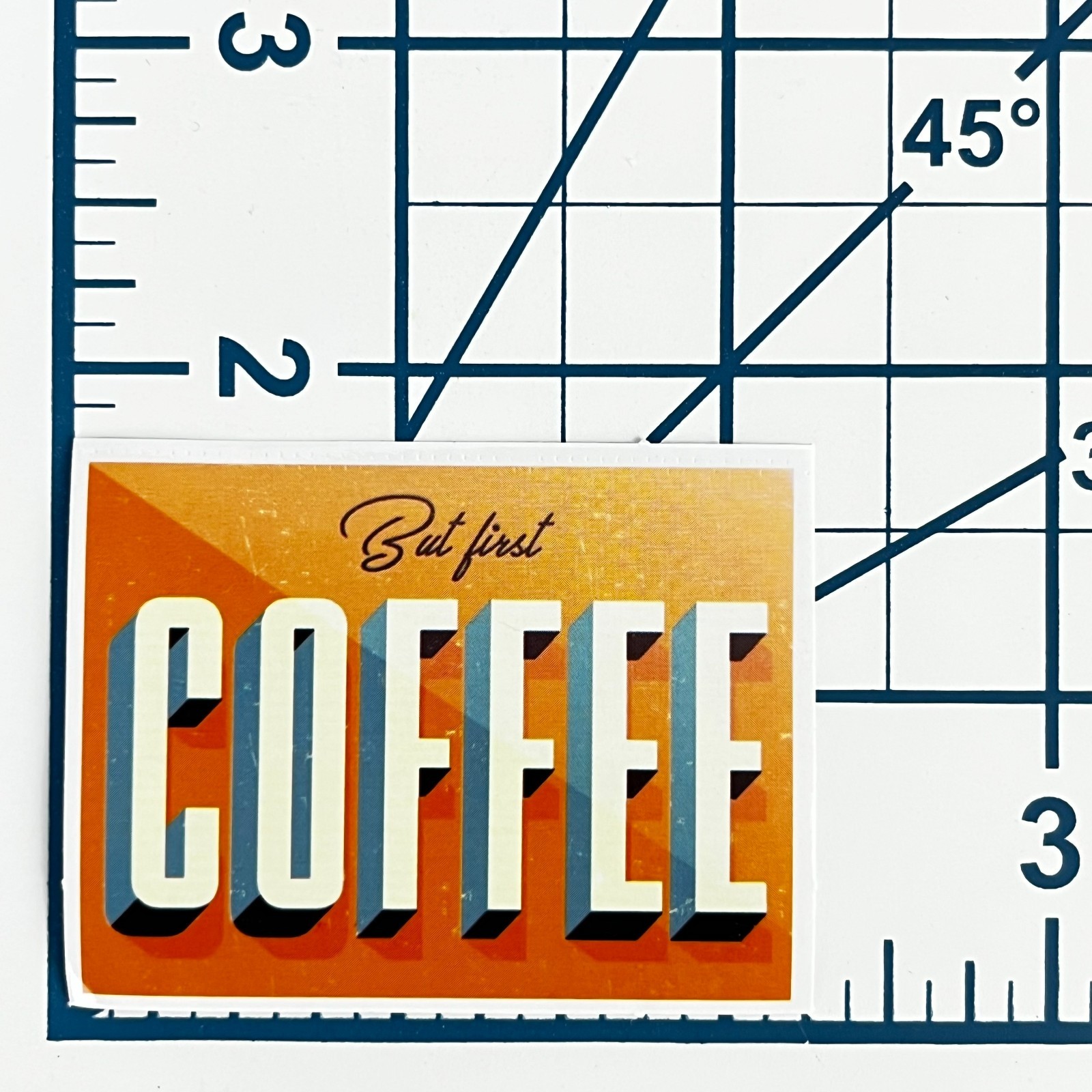 But First Coffee Retro Block Typography Vinyl Sticker Vintage Style Quote Sign