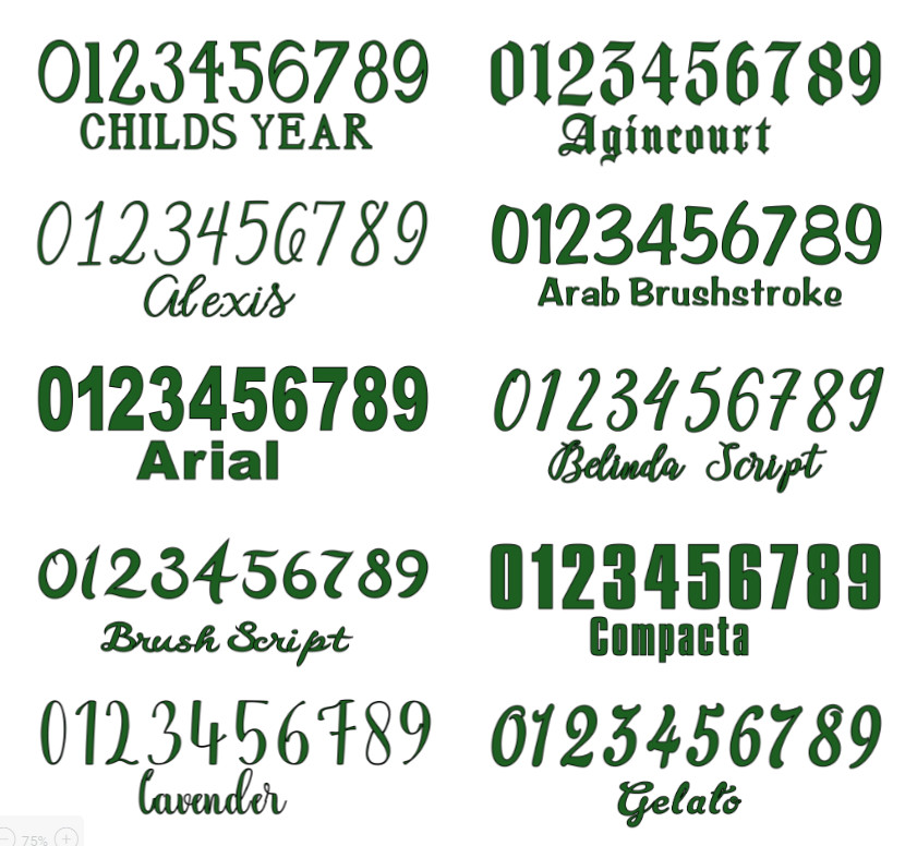 Number Sets Vinyl Color Decal – Sticker – Oracal 651 ID Numbers Custom