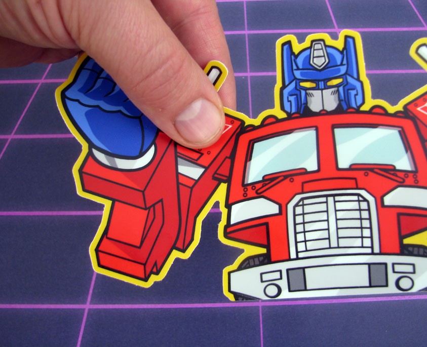 G1 Prime Transparent Toy Vinyl Sticker 80s Toy Peeking Decal for Skateboard Car