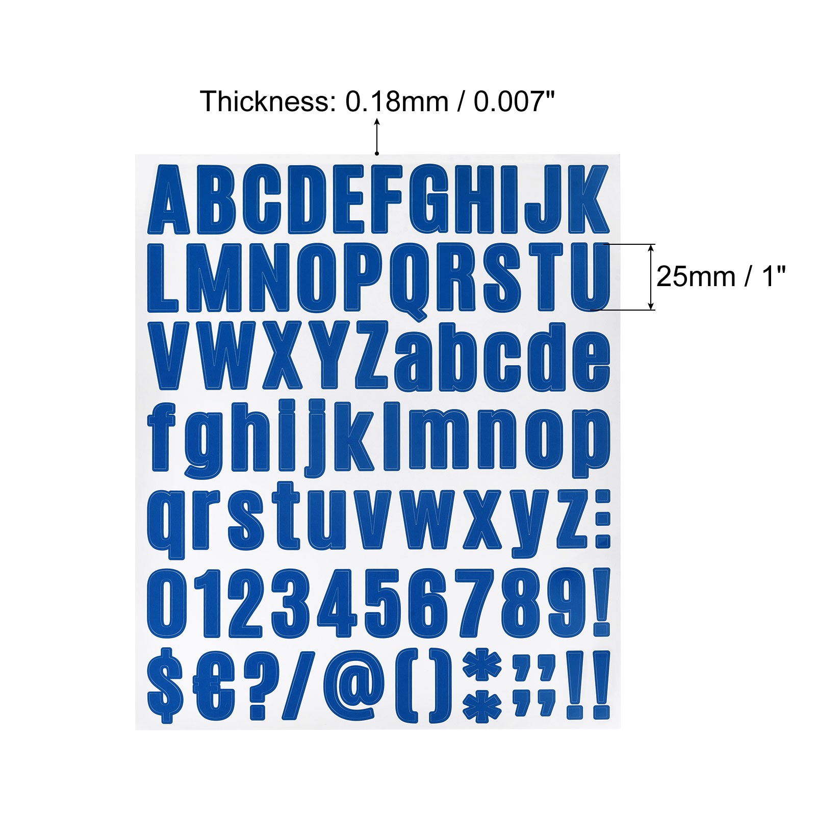 8Pcs 1" Vinyl Letter Number Sticker DIY Dark Blue Self Adhesive Waterproof