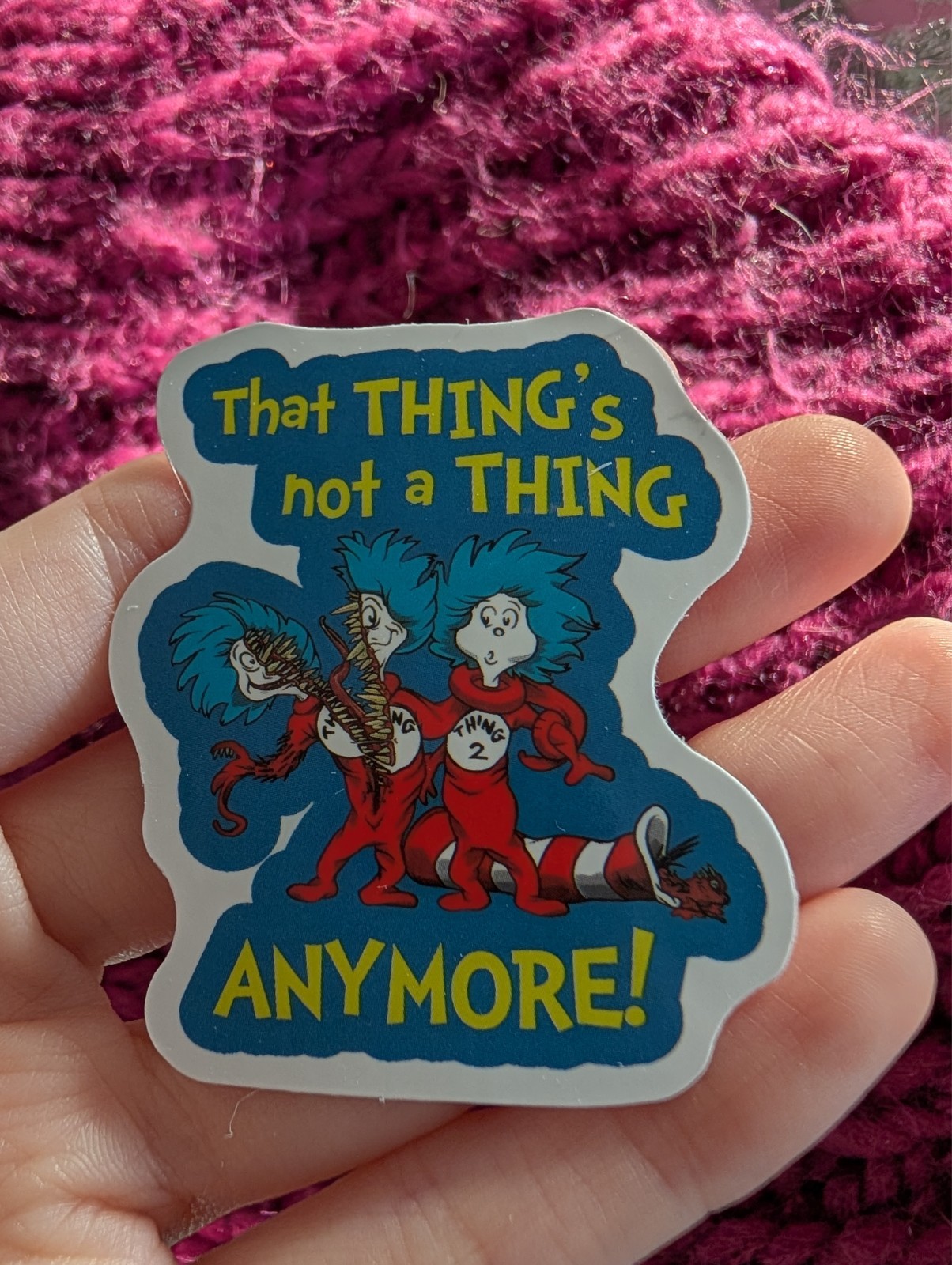Dr. Seuss Sticker, Cat in hat, Thing 1, Thing 2