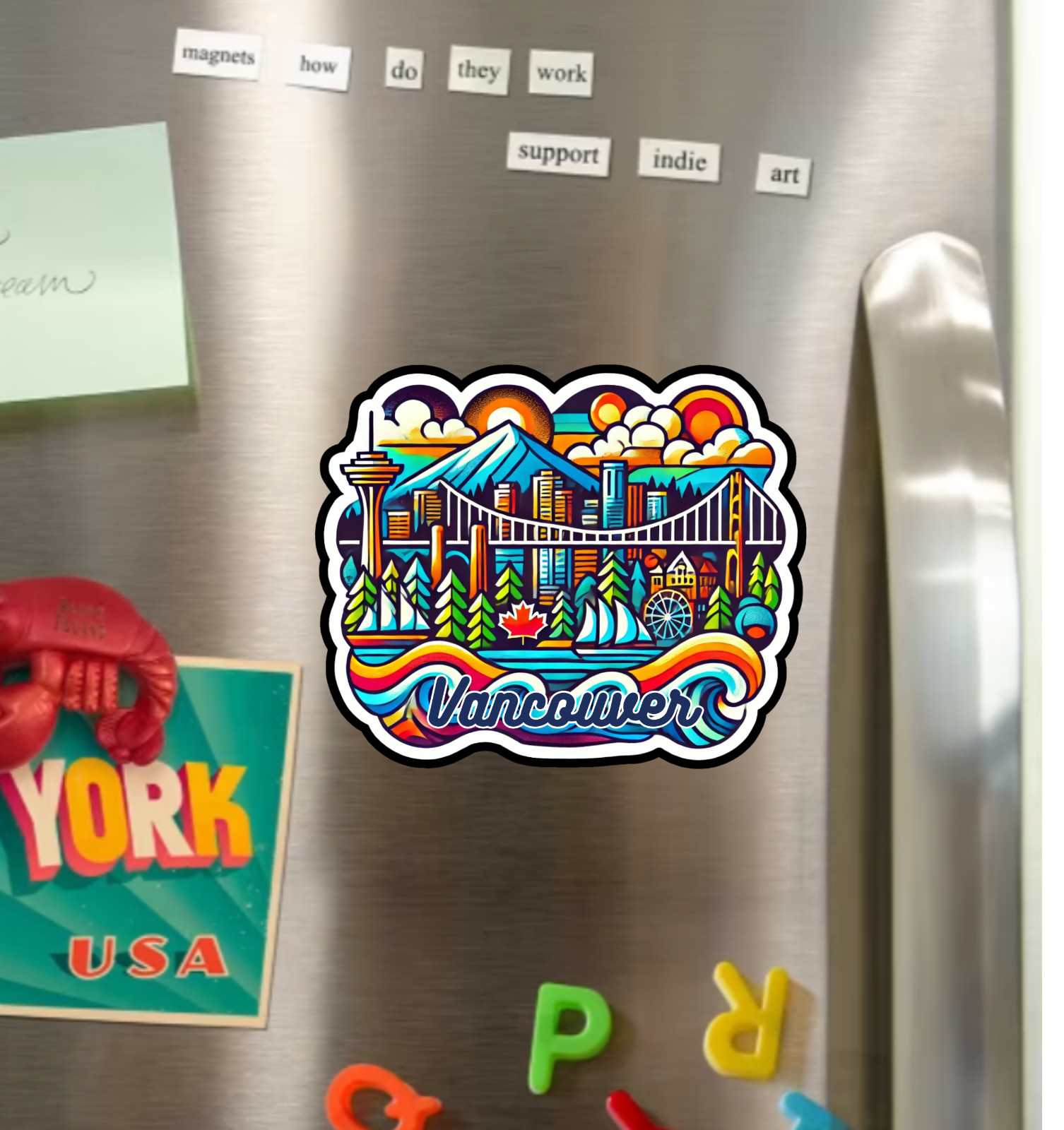 Vancouver British Columbia Canada Fridge Magnet or Laptop Sticker