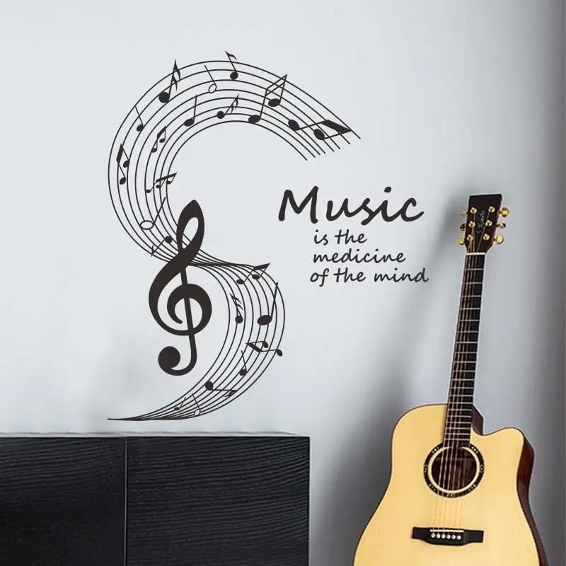 Large Music Notes Wall Decal Set – 20×18 Inch Vinyl Lovers Mural for Wall, Ki…