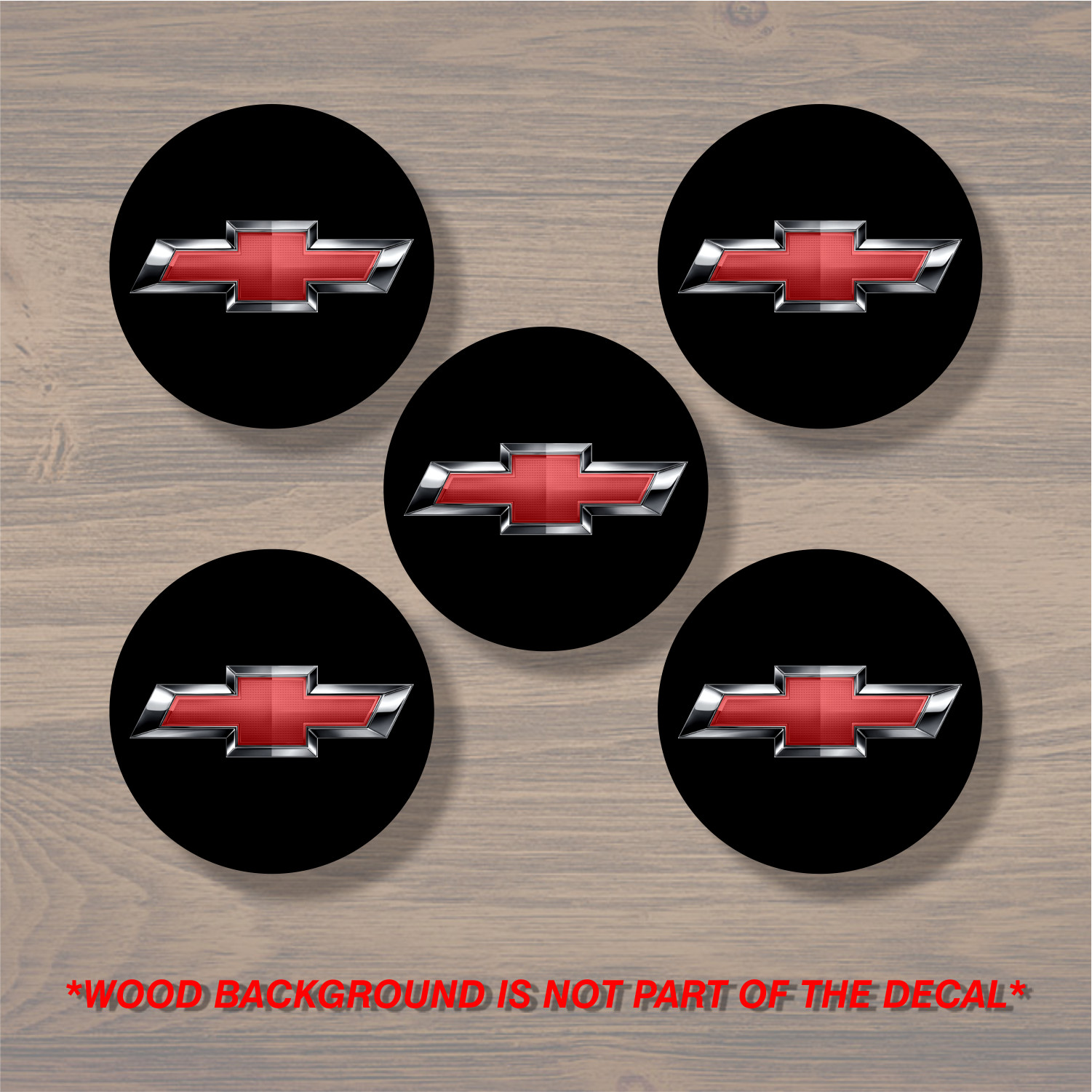 Vinyl Decal Sticker Overlays Fits Chevrolet Chevy Bowtie Wheel Center Cap x5
