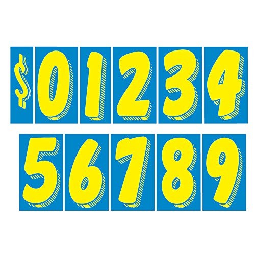 EZ Line Vinyl Decals for Cars and Yellow Large Number Stickers 13 Dozen Blue