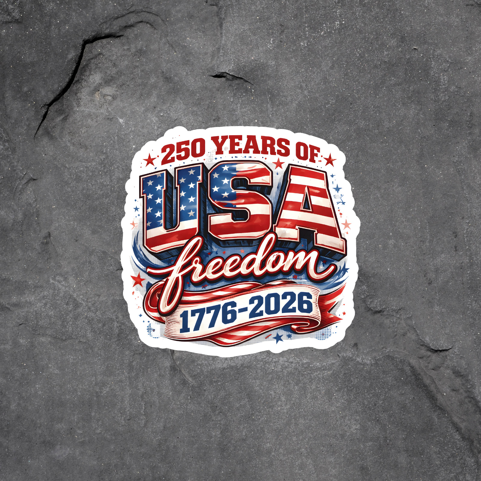 USA Sticker Vinyl Decal 250 Years Freedom Patriotic 1776 America Gift