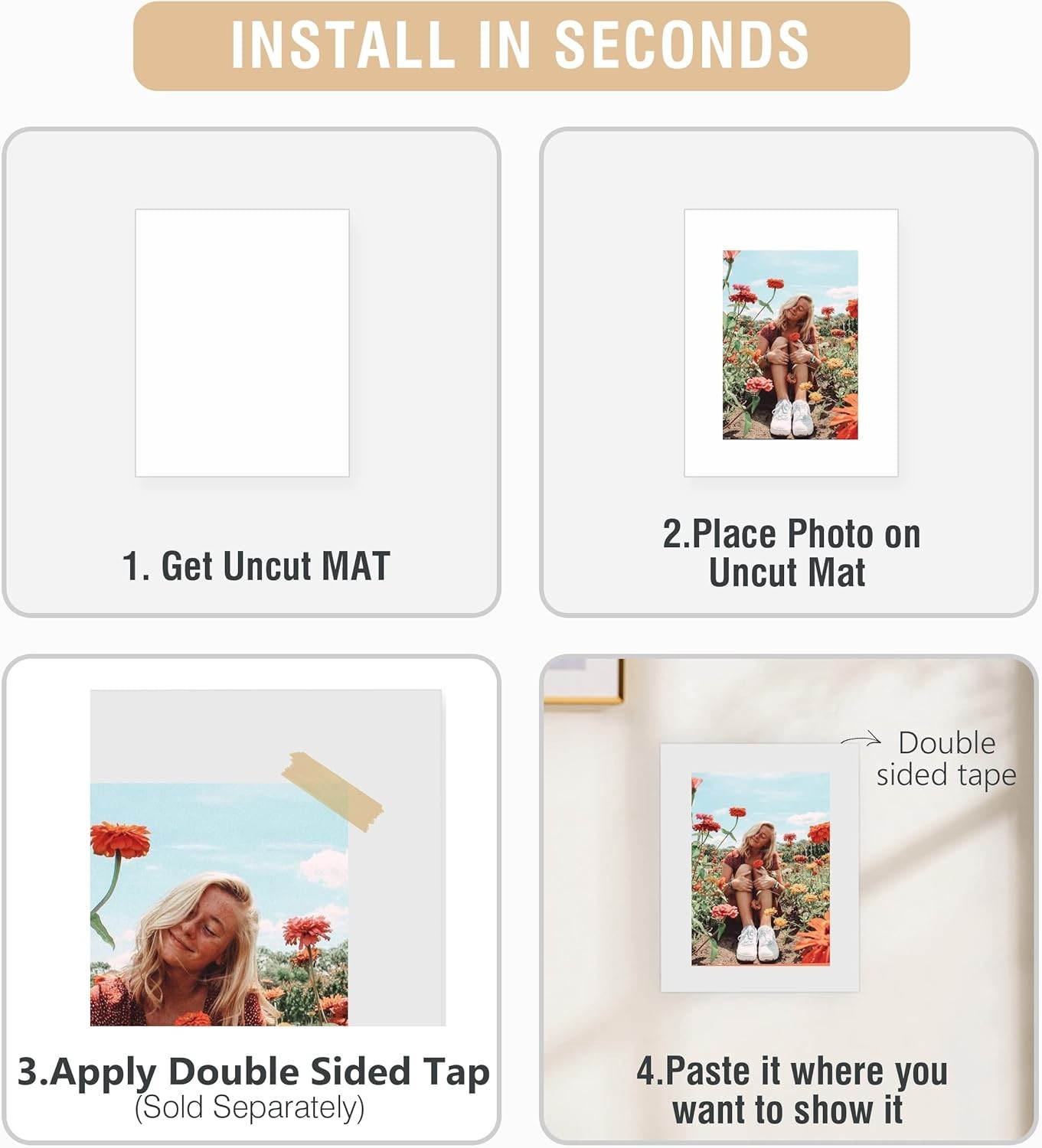 50Pk Acid-Free 11×14 White 4-Ply Mat Backing Boards